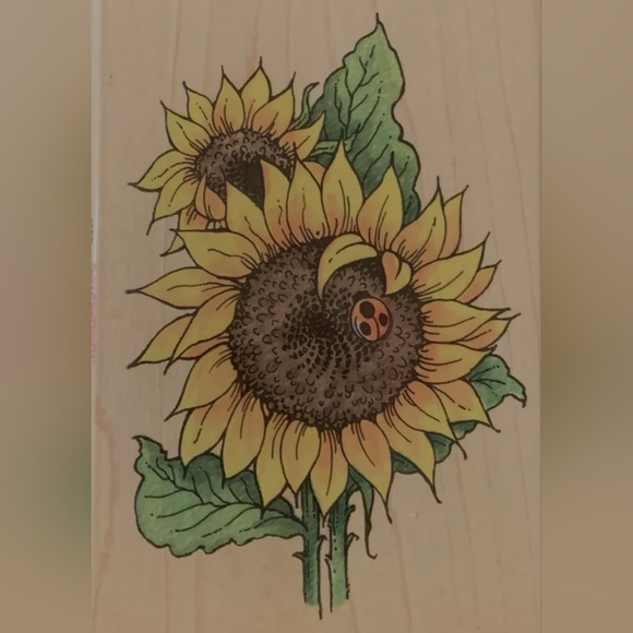 Stampendous Sunflower Ladybug Stamp EUC - Picture 7 of 7